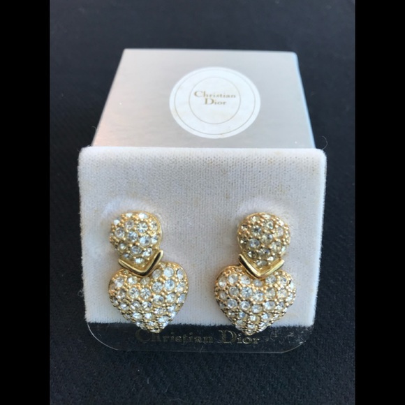 Dior Jewelry - Vintage Christian Dior Rare Crystal Pave Signed 💕clip earrings
